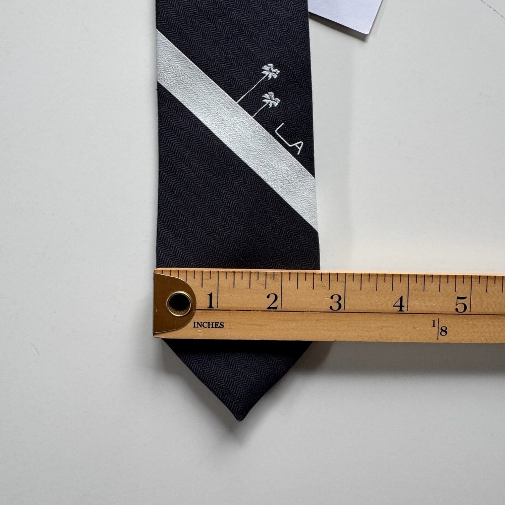 POCKET SQUARE CLOTHING The Rodeo Tie Los Angeles Necktie Grey Wool Herringbone - Picture 13 of 13